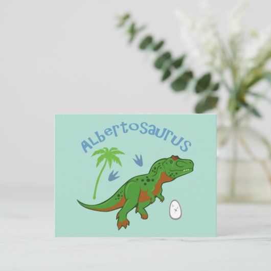 Niedlich Albertosaurus Postkarte (Stehend Vorderseite)