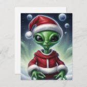 Niedlich Alien Santa Claus Feiertagskarte (Vorne/Hinten)