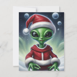 Niedlich Alien Santa Claus Feiertagskarte