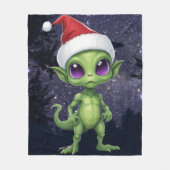 Niedlich Alien Santa Claus Fleecedecke (Vorderseite)