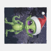 Niedlich Alien Santa Claus Fleecedecke (Vorderseite (Horizontal))