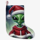 Niedlich Alien Santa Claus Kleiner Weihnachtsstrumpf (Vorderseite)