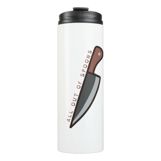 Niedlich alle aus Löffeln Behinderung Cartoon mit Thermosbecher (Vorderseite)