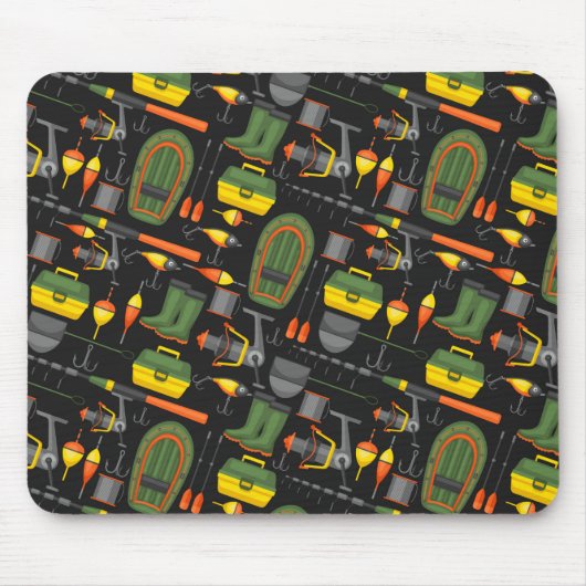 Niedlich alle notwendigen Fischereielemente Mousepad (Vorne)