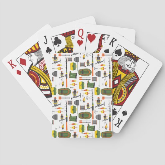 Niedlich alle notwendigen Fischereielemente Spielkarten (Rückseite)