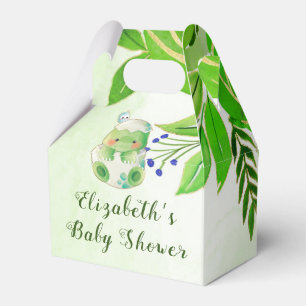 Niedlich Alligator Green Gold Blume Kinderdusche Geschenkschachtel