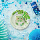 Niedlich Alligator Green Gold Blume Kinderdusche Pappteller (Party)