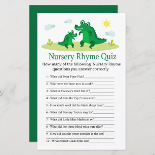 Niedlich Alligator Kinderzimmer Rhyme Quiz Kinderd