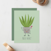 Niedlich Aloe Vera Mitteilungskarte (Vorderseite/Rückseite Beispiel)