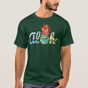 Niedlich Aloha Hawaii Ananas Mermaid Coral Girls W T-Shirt