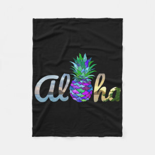Niedlich Aloha Hawaii Ananas Mermaid Lila Beach L Fleecedecke