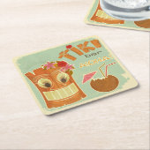 Niedlich Aloha Tiki Bar Ananas Cartoon Rechteckiger Pappuntersetzer (angewinkelt)