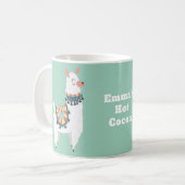 Niedlich Alpaca Llama Mint Grün Kakao Kaffeetasse (Vorderseite Links)