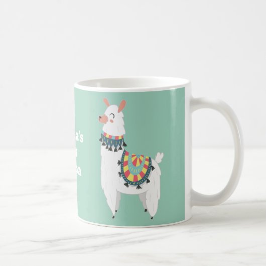 Niedlich Alpaca Llama Mint Grün Kakao Kaffeetasse (Rechts)