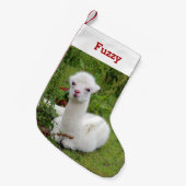 Niedlich Alpaca Lover Pet Foto und Name Personalis Kleiner Weihnachtsstrumpf (Vorderansicht (hängend))