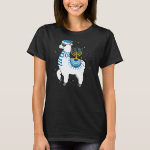 Niedlich Alpaca Menorah Hanukkah Llama Chanukah Ch T-Shirt