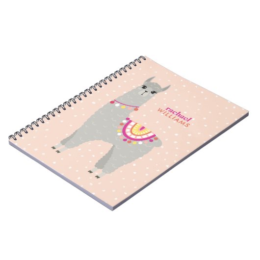 Niedlich Alpaca Personalisiert Notizblock (Linke Seite)