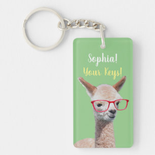 Niedlich Alpaca Red Glassy DIY, Namensnachricht, S Schlüsselanhänger