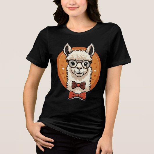 Niedlich Alpaca Tri-Blend Shirt (Vorderseite)