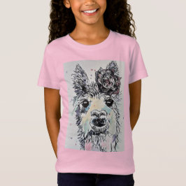 Niedlich Alpacca Llama Aquarell Rosa Giro del Malc T-Shirt