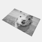 Niedlich Alpaka bw 1 #animal #nature Fußmatte (Schrägansicht)