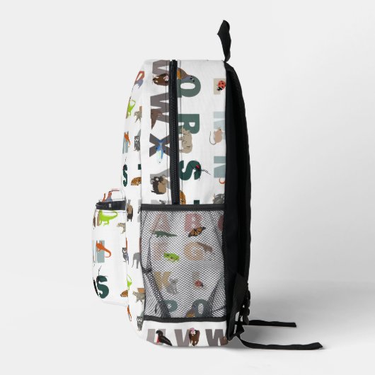 Niedlich Alphabet ABC Animals Individuelle Name Sc Bedruckter Rucksack (Rechts)