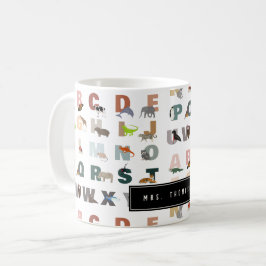 Niedlich Alphabet ABC Animals Individuelle Name Sc Kaffeetasse