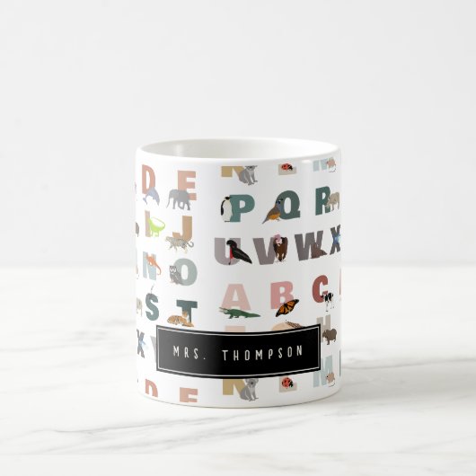 Niedlich Alphabet ABC Animals Individuelle Name Sc Kaffeetasse (Mittel)