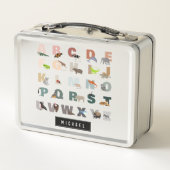 Niedlich Alphabet ABC Animals Individuelle Name Sc Metall Brotdose (Rückseite)