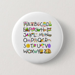 Niedlich Alphabet Funny Ostertag Ristorante da Val Button