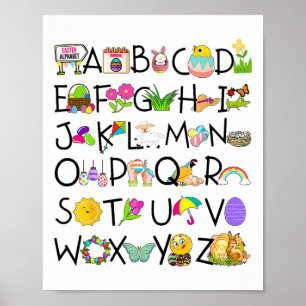 Niedlich Alphabet Funny Ostertag Ristorante da Val Poster