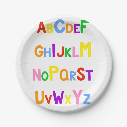 Niedlich Alphabet Pappteller (Vorderseite)
