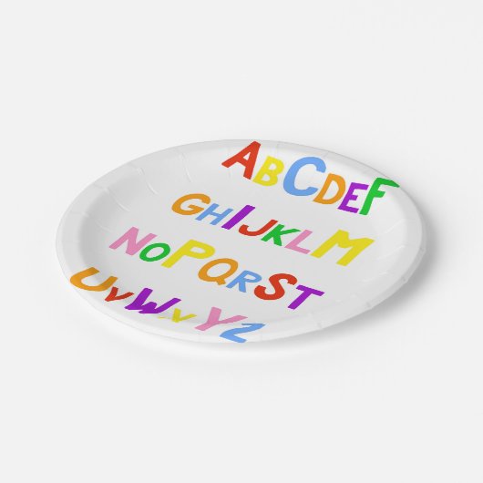 Niedlich Alphabet Pappteller (Schrägansicht)