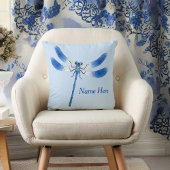 Niedlich als Bug Blue Dragonfly Throw Kissen
