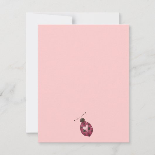 Niedlich als Bug ・ Cerise Ladybug Einladung (Rückseite)