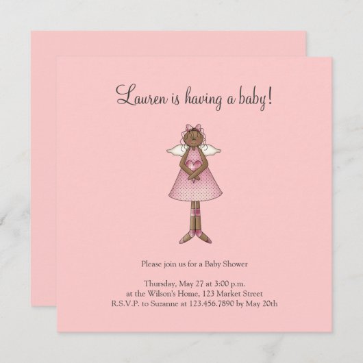 Niedlich als Bug ・ Ethnischer Engel Einladung (Vorne/Hinten)