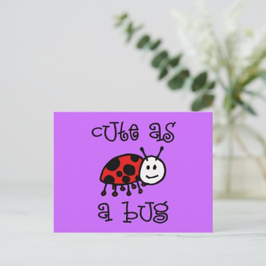 Niedlich als Bug Postkarte (Stehend Vorderseite)