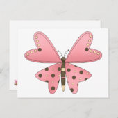 Niedlich als Bug ・ Rosa & Braun Schmetterling Postkarte (Vorne/Hinten)