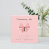 Niedlich als Bug ・ Rosa und Braun Schmetterling Einladung (Stehend Vorderseite)