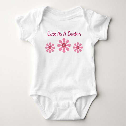 Niedlich als Button Baby Bodysuit Baby Strampler (Vorderseite)