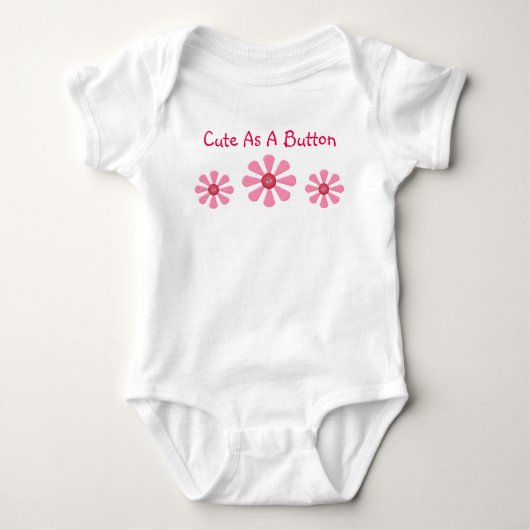 Niedlich als Button Baby Bodysuit Strampler (Vorderseite)