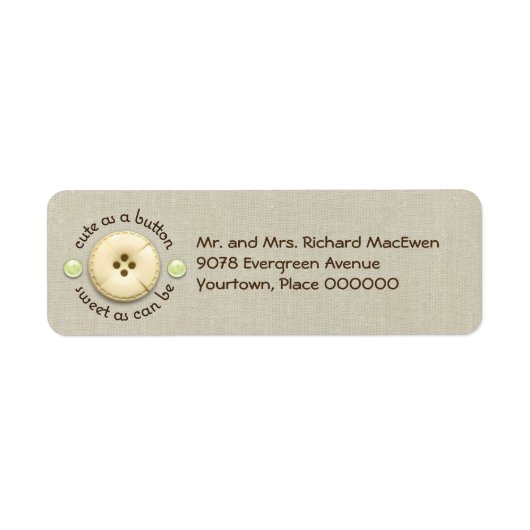 Niedlich als Button Baby-Rücksendeadresse (Vorne)