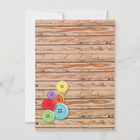 Niedlich als Button Baby Shower Einladung (Rückseite)