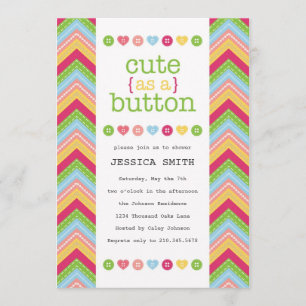Niedlich als Button Baby Shower Einladung