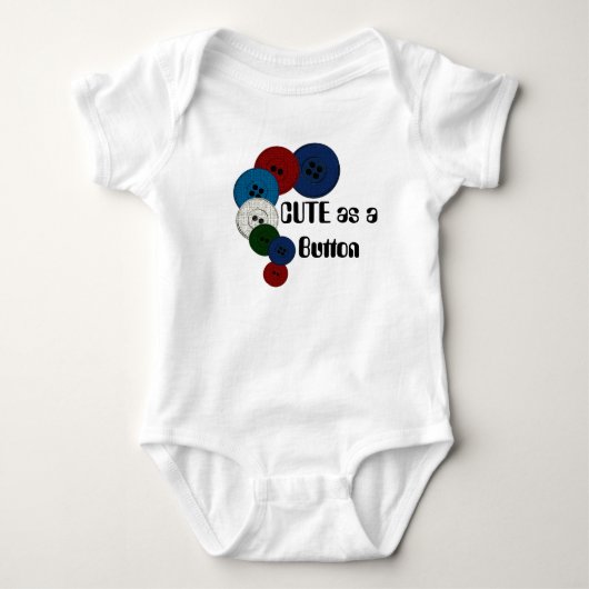 Niedlich als Button Baby Strampler (Vorderseite)