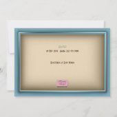 Niedlich als Button Blue Baby Shower Einladung (Rückseite)