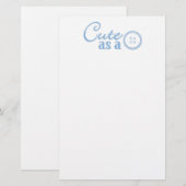 Niedlich als Button Briefpapier (Vorne/Hinten)