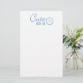 Niedlich als Button Briefpapier (Stehend Vorderseite)