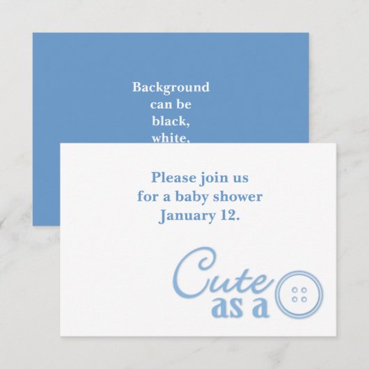 Niedlich als Button Einladung (Vorne/Hinten)