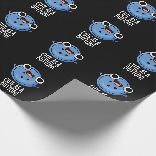 Niedlich als Button-Funny-Nähen Puff Dark BG Geschenkpapier (Ecke)